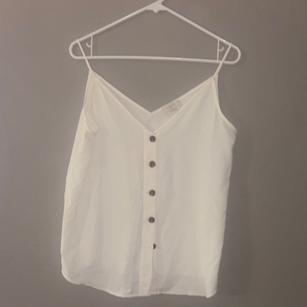 LOFT Ivory Button-Front Camisole